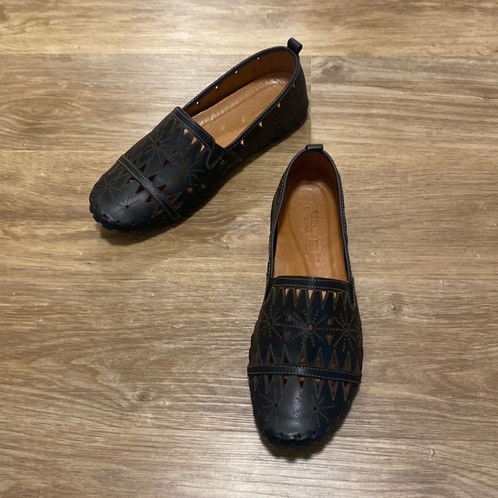 Spring Step Black Slip-On Shoes